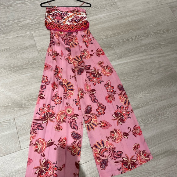 ZARA STRAPLESS FLORAL PRINT JUMPSUIT - Picture 9 of 9